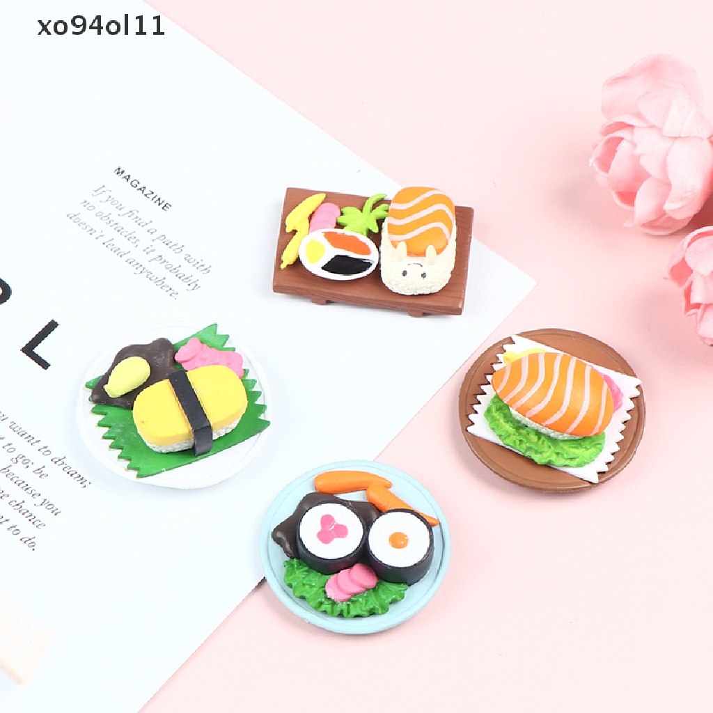 Xo1:6 Miniatur Rumah Boneka Sushi Mini Masakan Jepang Pretend Food Mainan Dapur OL