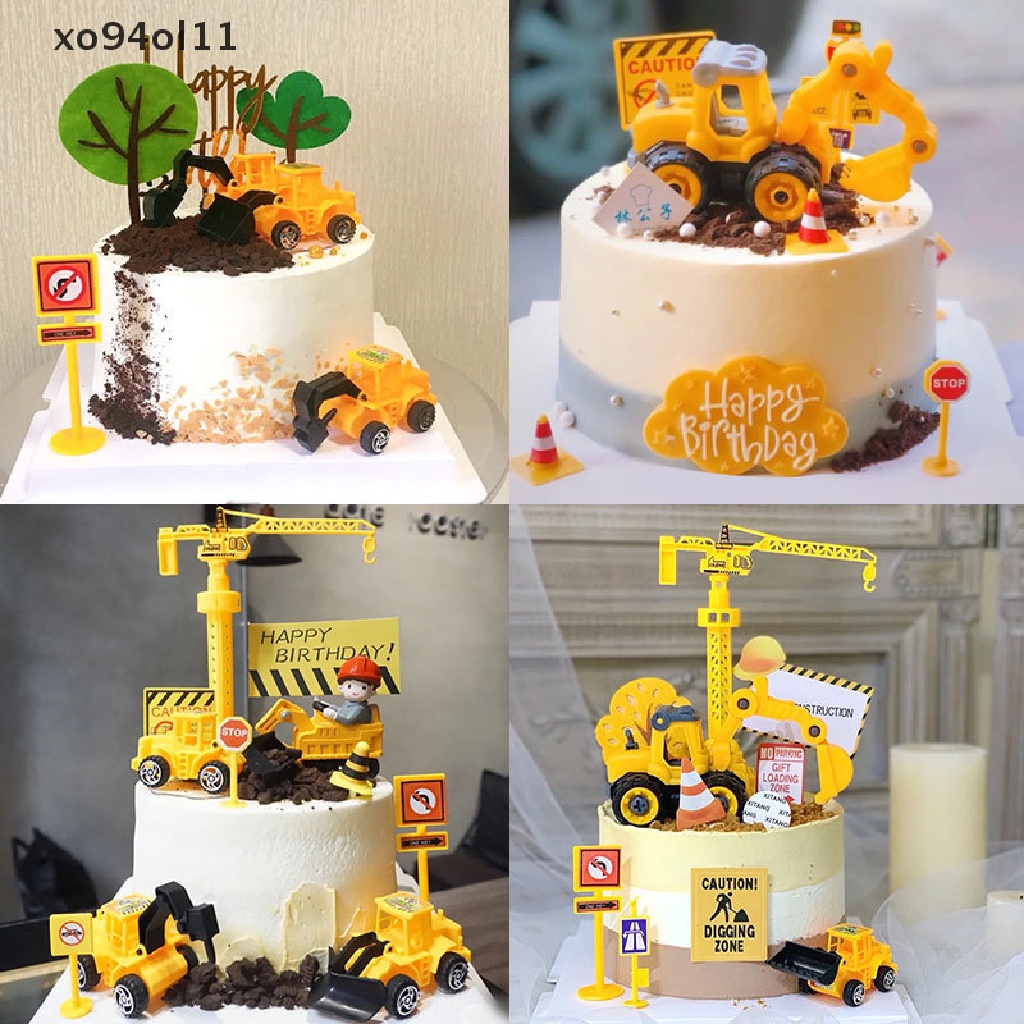 Xo Kendaraan Teknik Dekorasi Kue Mesin Gali Hiasan Kue Crane Cake Decors OL