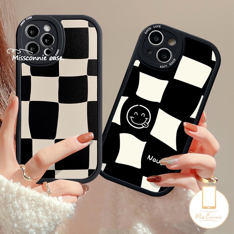 Casing Untuk Infinix Smart5 6 Hot10 9 Play Hot10 Lite 10T 10T 10T 11 10s 11s 11 10s 11s Note8 Fashion Smiley Irregular Square Plaid Soft Tpu Phone Case