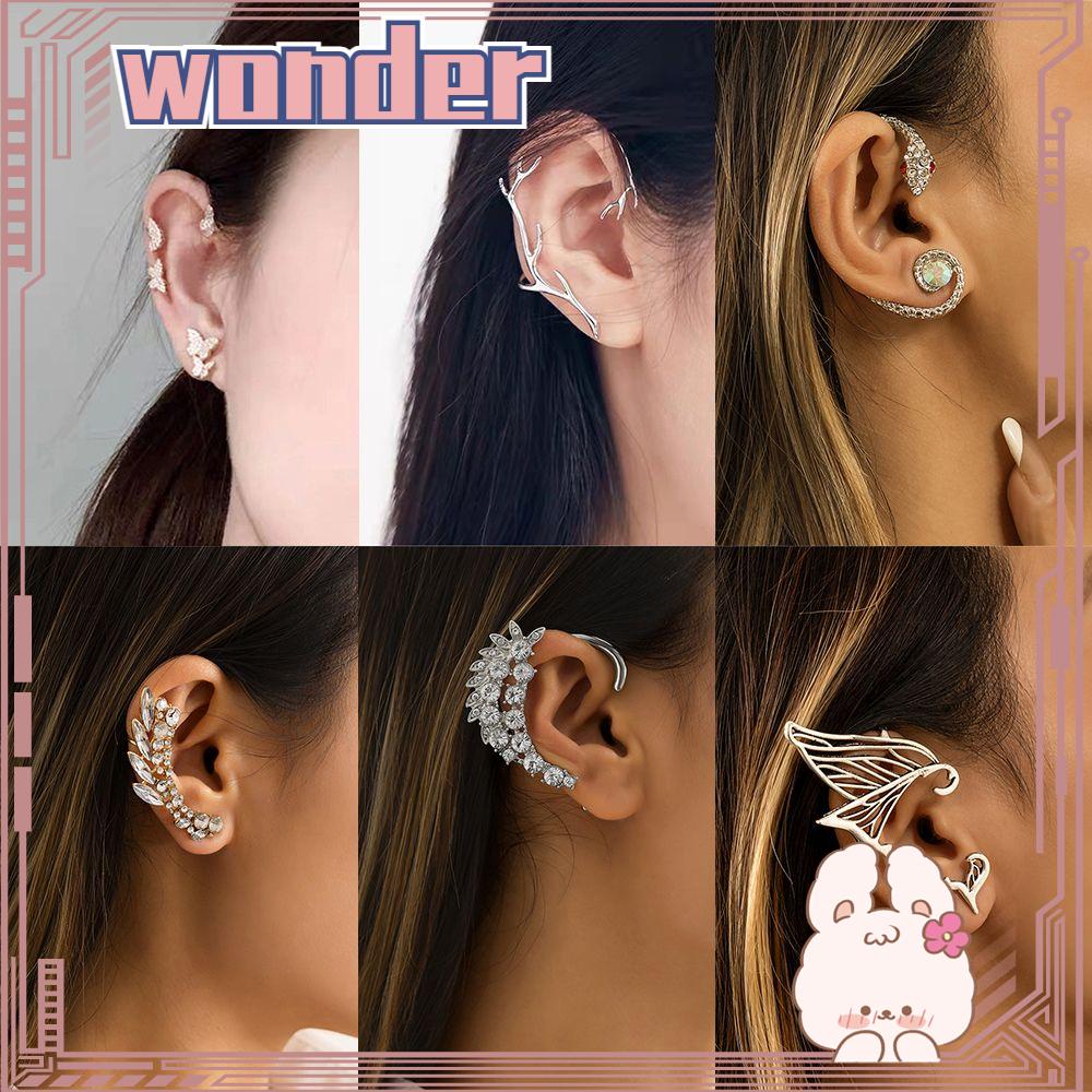 Wonder Butterfly Ear Cuff Wanita Fashion Tanpa Tindik Zirkon Tindik Palsu