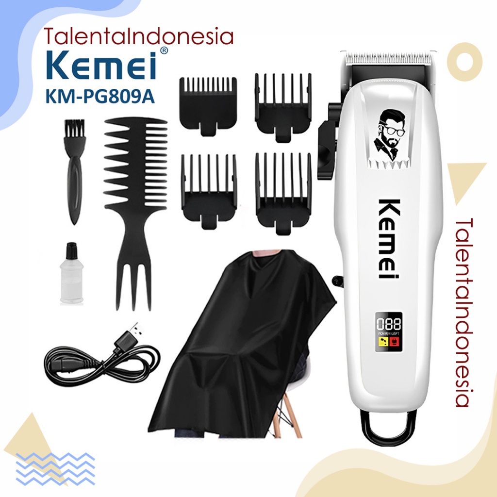Electric Hair Clipper Kemei PG809A Kapasitas Batre Besar Standard Professional Barber