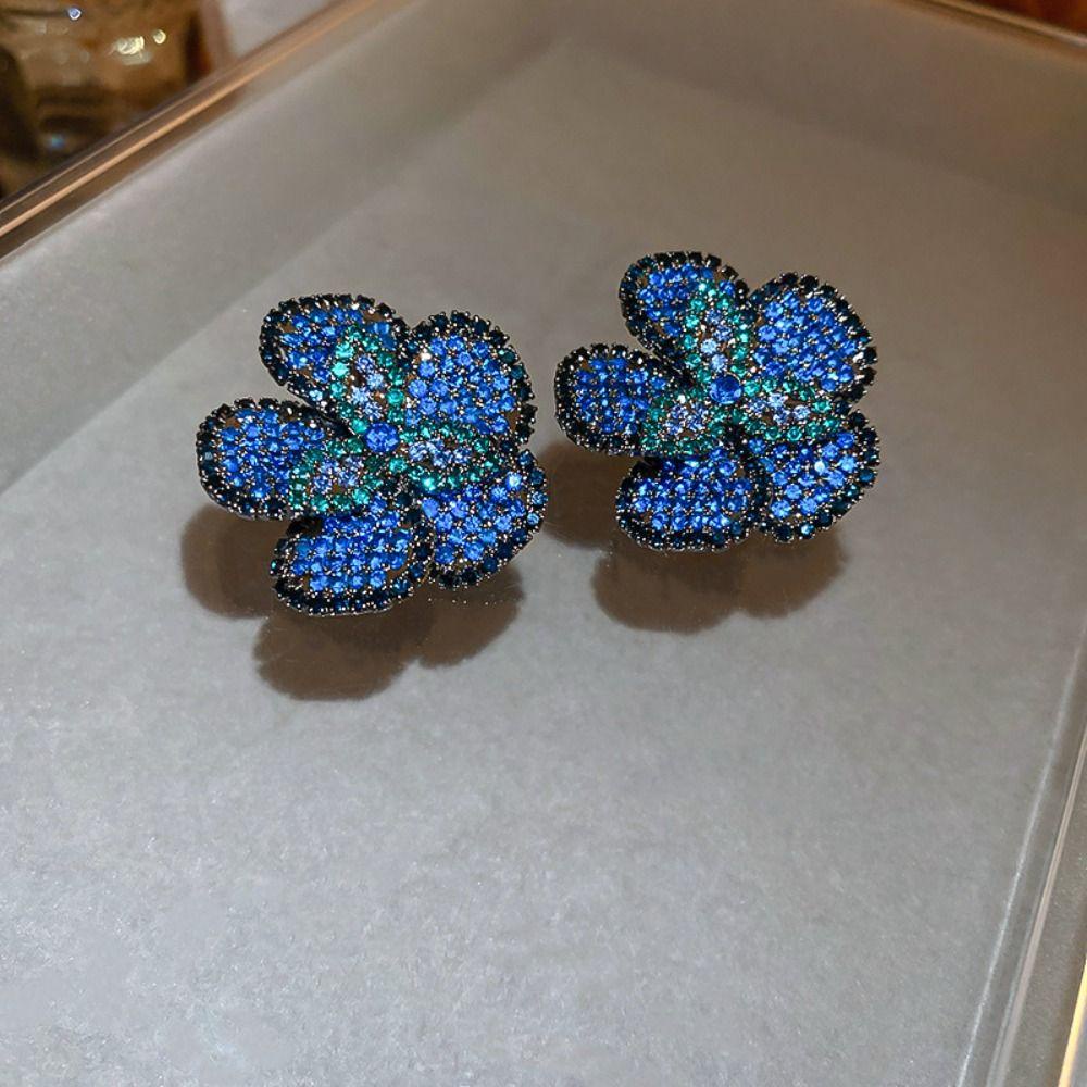Lily Wanita Anting Pernikahan Pesta Penuh Berlian Imitasi Ear stud