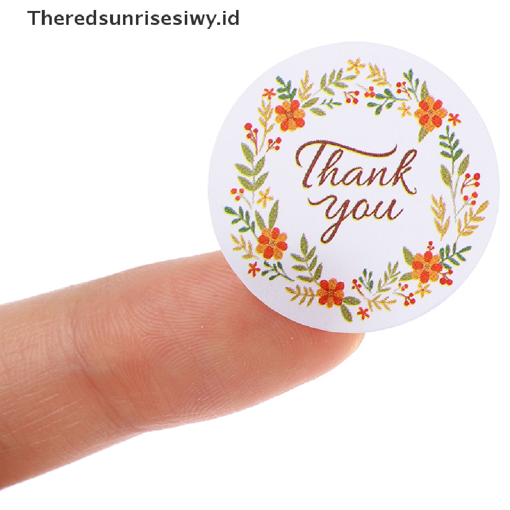 # Kado Mom &amp; PAPA DIY # 500pcs/roll Stiker Thank You Motif Bunga Untuk Alat Tulis Paket Pesta er~