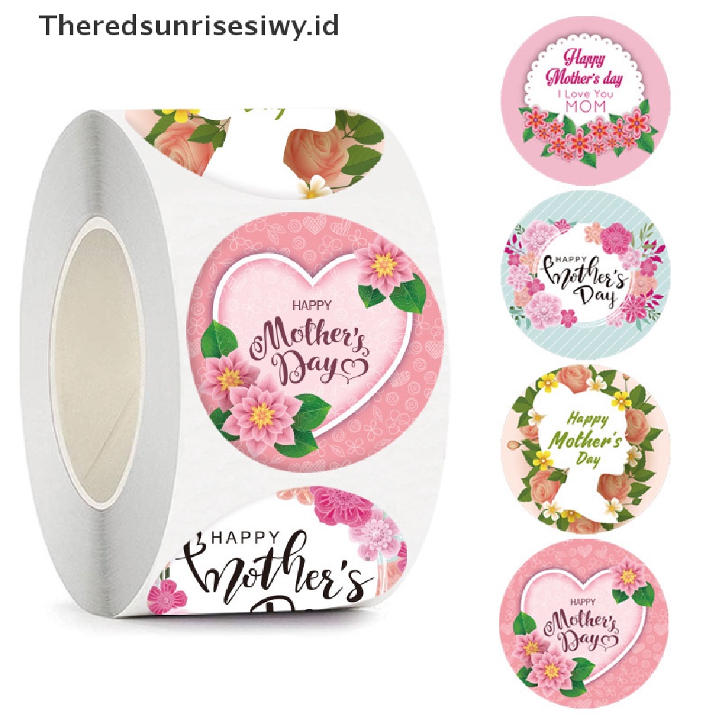 # Kado Mom &amp; PAPA DIY # 500pcs/roll Stiker Label Hadiah Happy Mother's Day Kraft Gift Sealing Stickers~