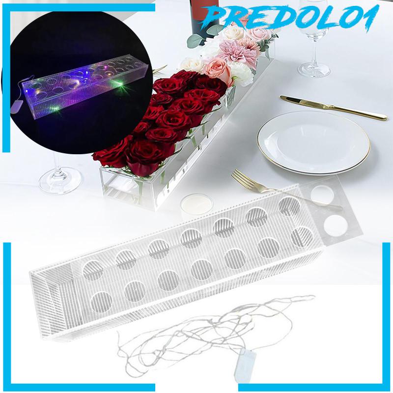 [Predolo1] Vas Bunga Persegi Panjang Vas Panjang Bahan Akrilik Untuk Meja Centerpiece Desktop Home