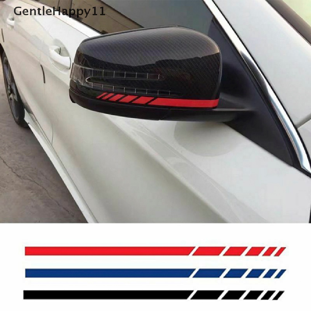 Gentlehappy 2Pcs Mobil Styling SUV Vinyl Grafis Stiker Spion Samping Decal Garis DIY id