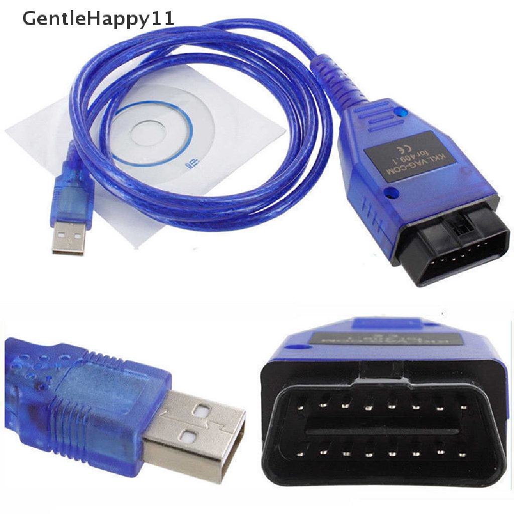 Gentlehappy Kabel USB KKL VAG-COM 409.1 OBD2 OBD Diagnostic Scanner VCDS VW/Audi/Kursi A++ id