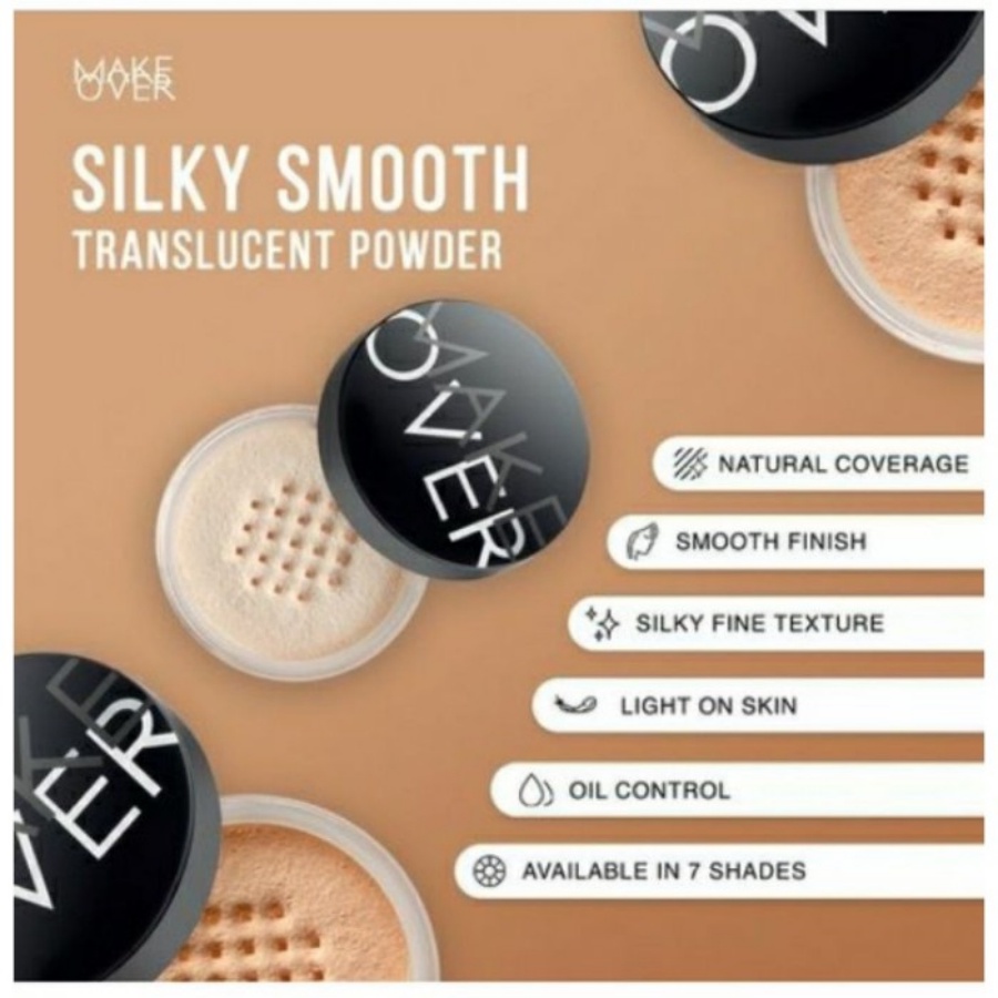 MAKE OVER Silky Smooth Translucent Powder 35 g - Bedak Tabur [ Amaze_Kosmetik ]