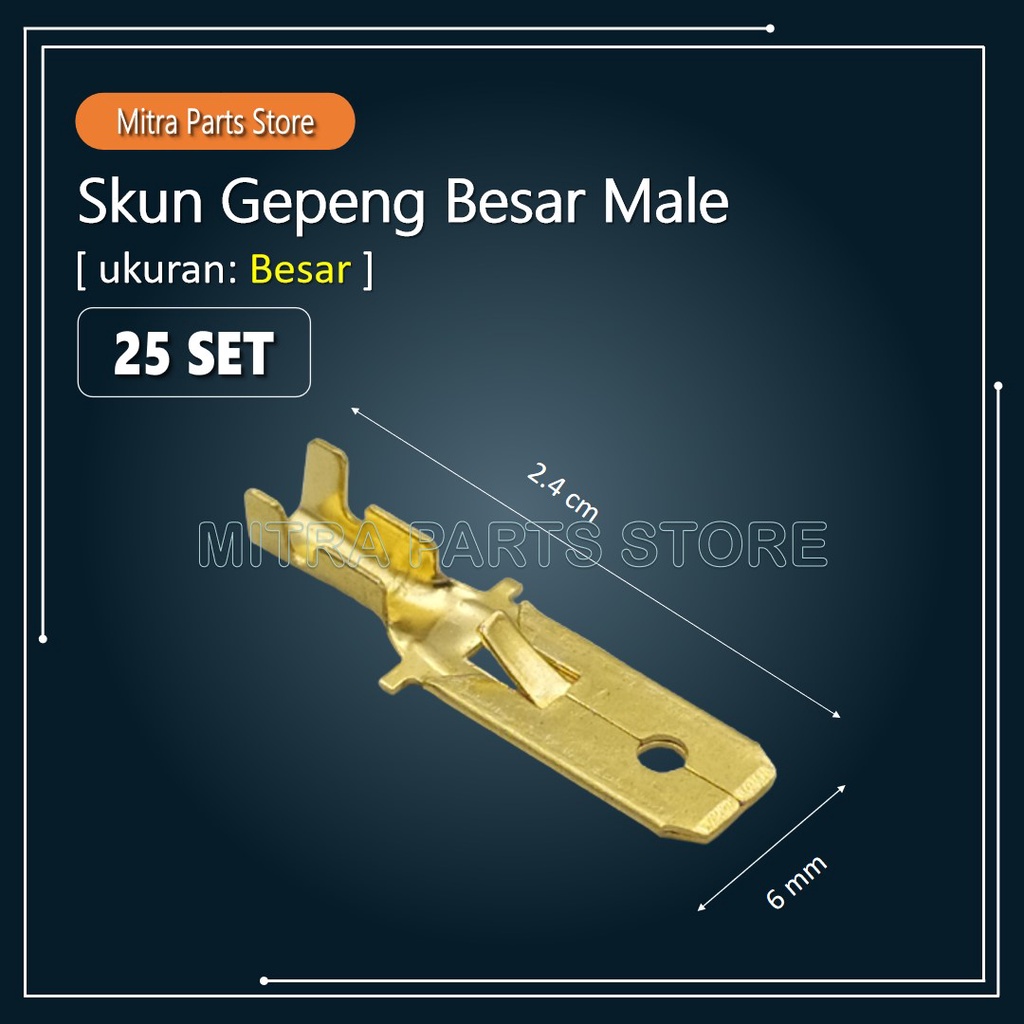 Skun Kabel Motor GEPENG COWOK ukuran BESAR - 25 PCS untuk Soket Kabel Motor Socket Kabel Motor Sekun Kabel Motor Male