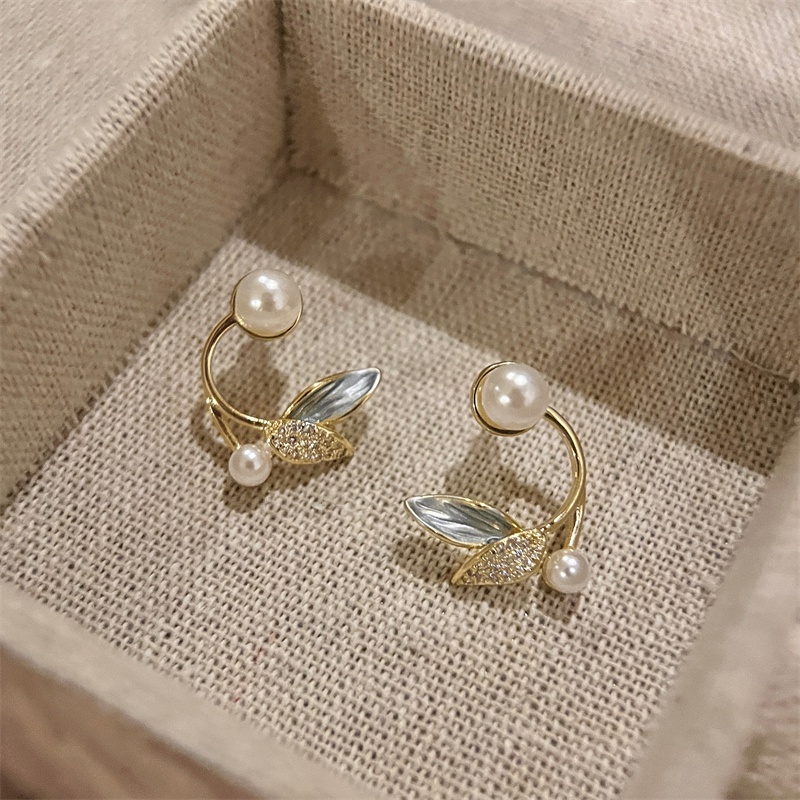 Anting Mutiara Ekor Mermaid Mewah Putri Gadis Manis Ear Studs Aksesori Telinga