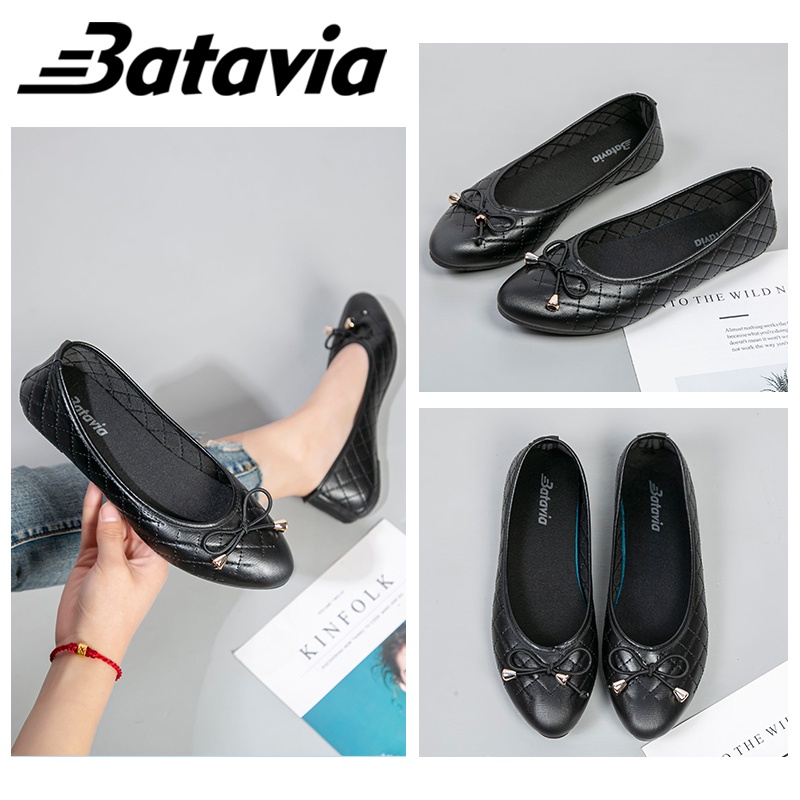 Batavia Fashion Import Flat Wanita Kulit Sepatu Slip-On Sepatu Kasual Sepatu Profesional Sepatu Fashion Sepatu F15