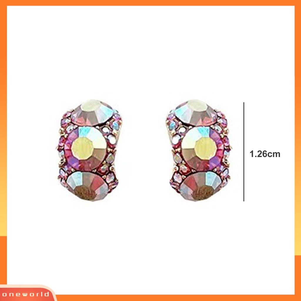 [EONE] 1pasang Anting Wanita Tidak Luntur Shinny Mewah Electroplating Cubic Zirconia Dekorasi Hypoallergenic Perempuan Trendi Stud Earrings Aksesoris Pakaian