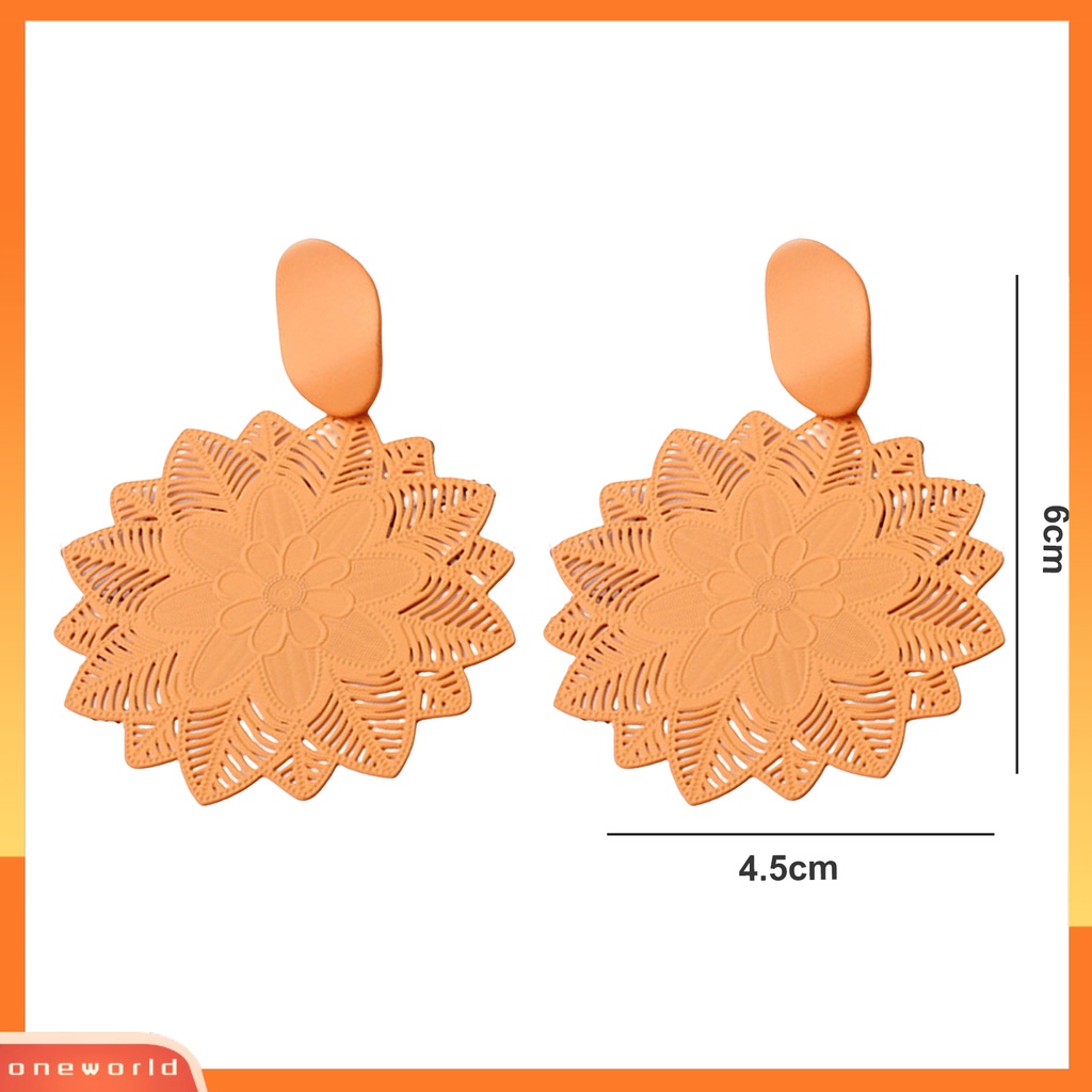 [EONE] 1pasang Anting Pejantan Berlebihan Temperamen Ramping Gothic Dainty Nonallergic Retro Berongga Bunga Drop Earrings Perhiasan Fashion