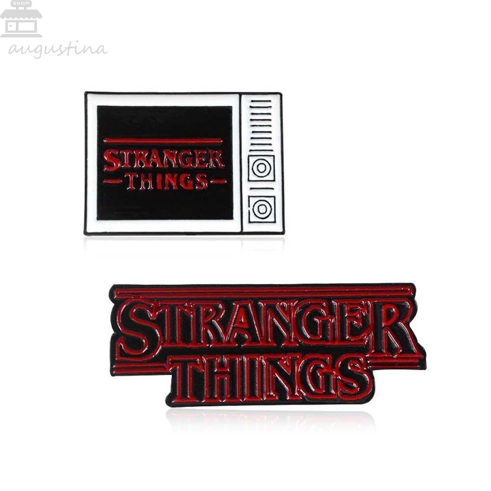 Agustinina Pertunjukan TV Stranger Things Kartun Mantel Perhiasan Aksesoris Stranger Things Anime Badge Lencana Pin Enamel Pin