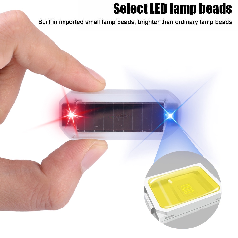 Mobil Mini Solar Peringatan Cahaya Multicolor LED Smart Charging Light Motor Self-Adhesive Anti-Rear Strobo Elektrik Kendaraan Sepeda Tail Light Malam Ride Aksesoris