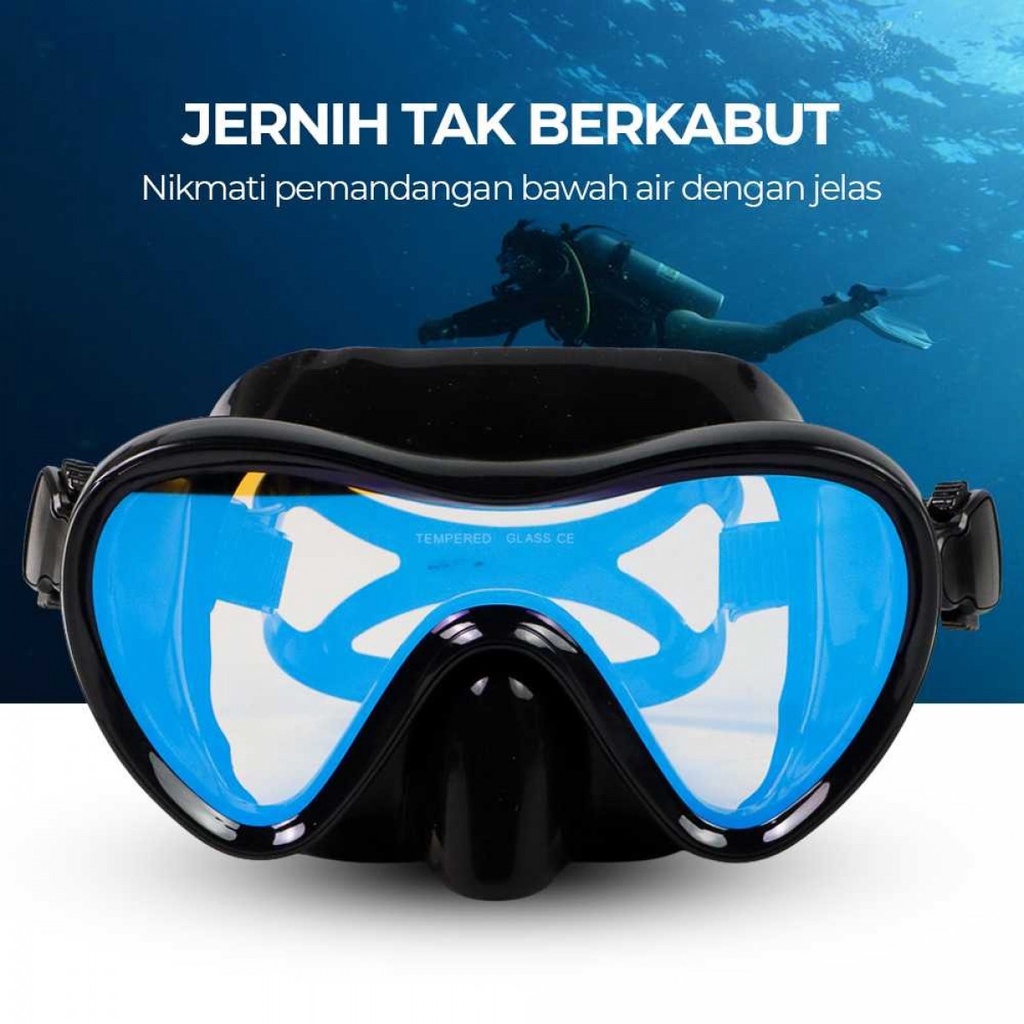 Kacamata Selam Scuba Diving Mask Snorkeling Goggles Silikon