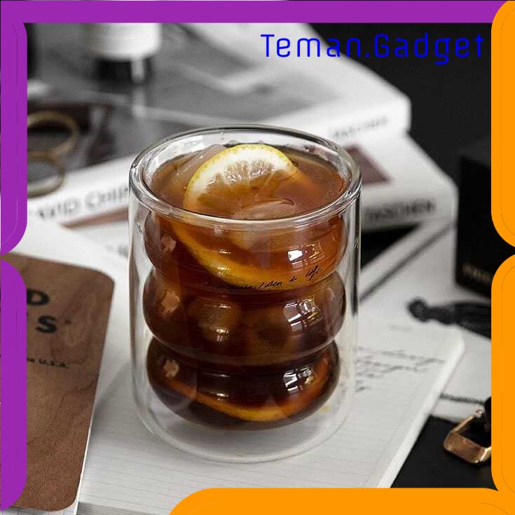 TG -  DPR YUCHI Gelas Minum Double Wall Glass Borosilicate 225ml - JJ915