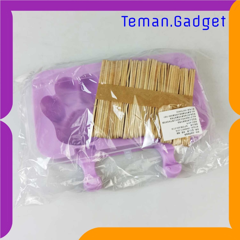 TG - DPR SJ Cetakan Es Krim 2 Hole Silicone Mold Dessert Dog Paw with 50 Sticks - JSC84