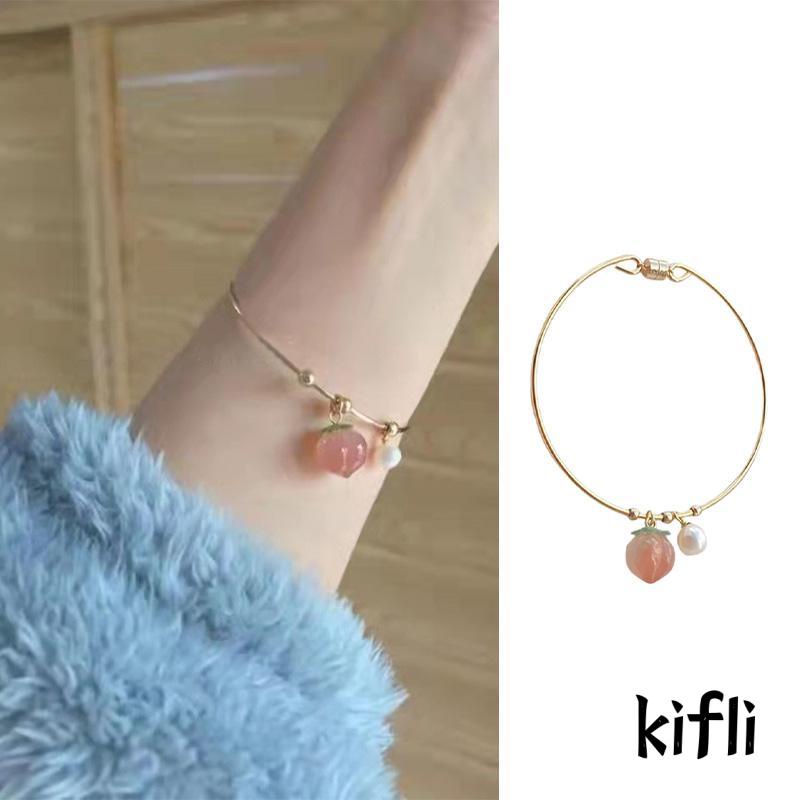 [KD] Gadis Manis Segar Sederhana Teman Siswa Gelang Peach Liontin Bangle