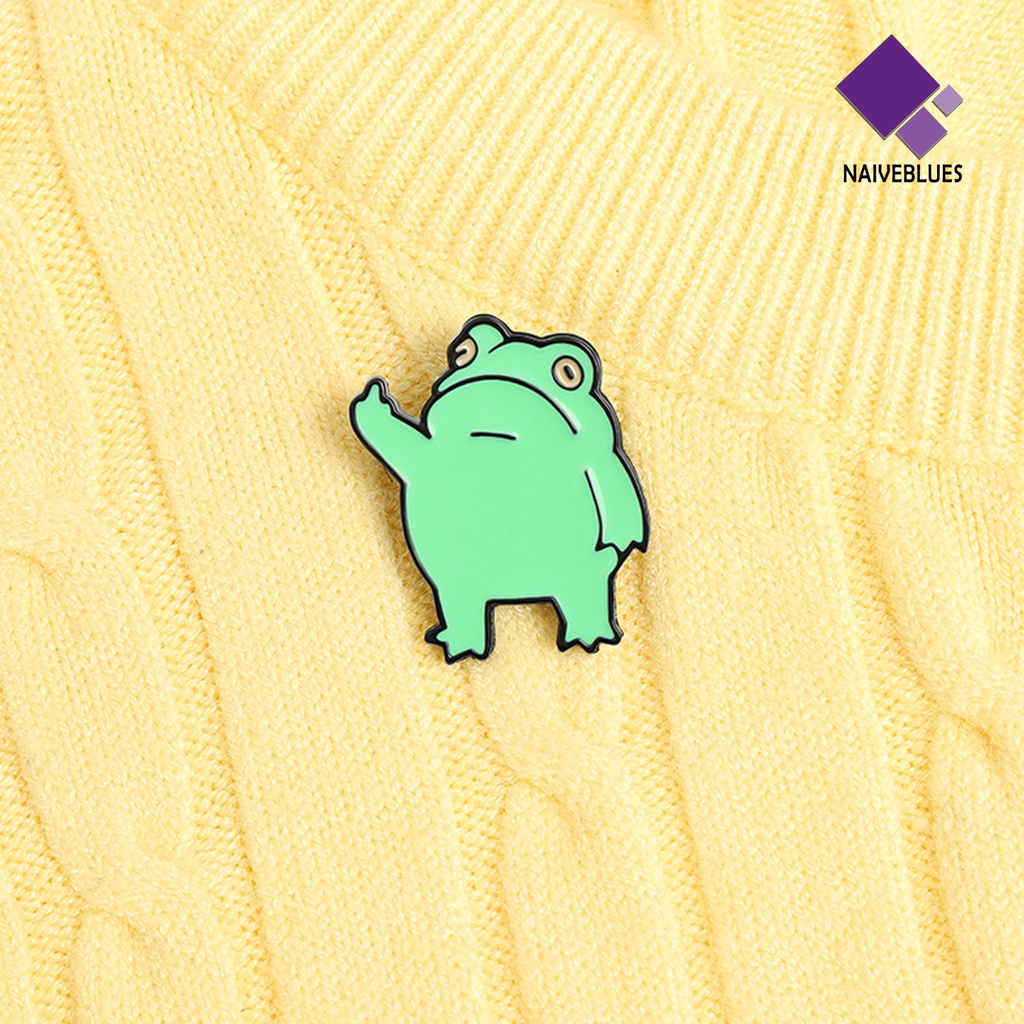&lt; Naiveblues &gt; Badge Elemen Kodok Tahan Aus Ornamen Pin Kerah Kodok Lucu Untuk