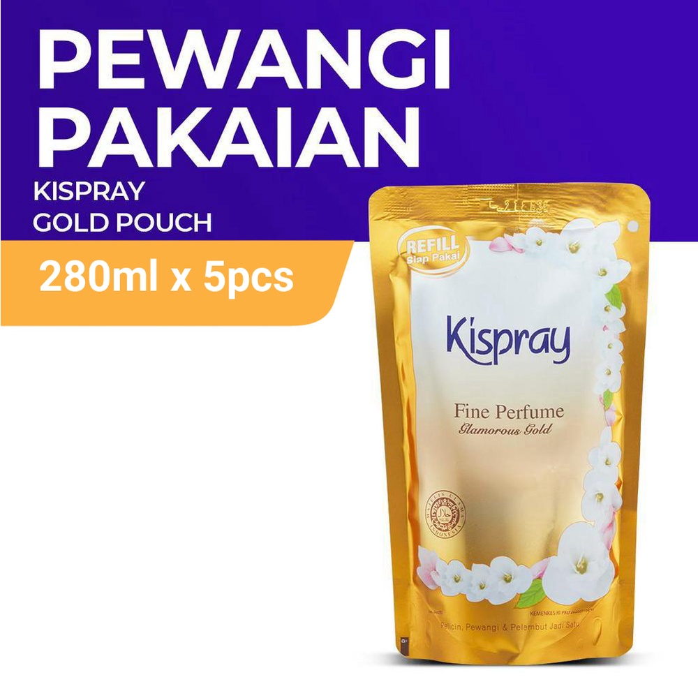 Kispray Pouch Glamorous Gold 280 ml x 5 Pcs