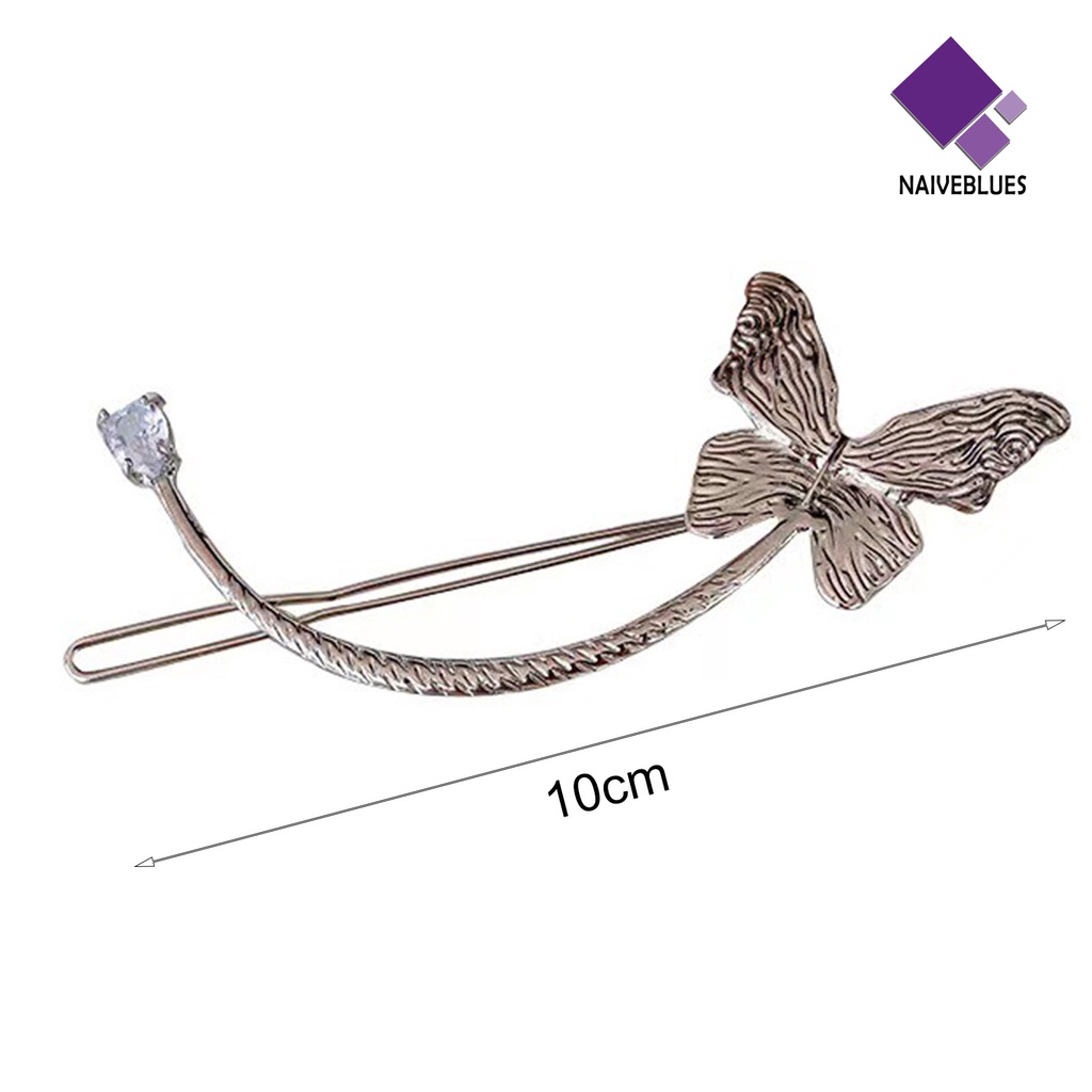 &lt; Naiveblues &gt; Pin Rambut Temperamen Elegan Halus Dekoratif Ringan Aksesoris Hadiah Ideal Zirkon Dekorasi Kepala Belakang