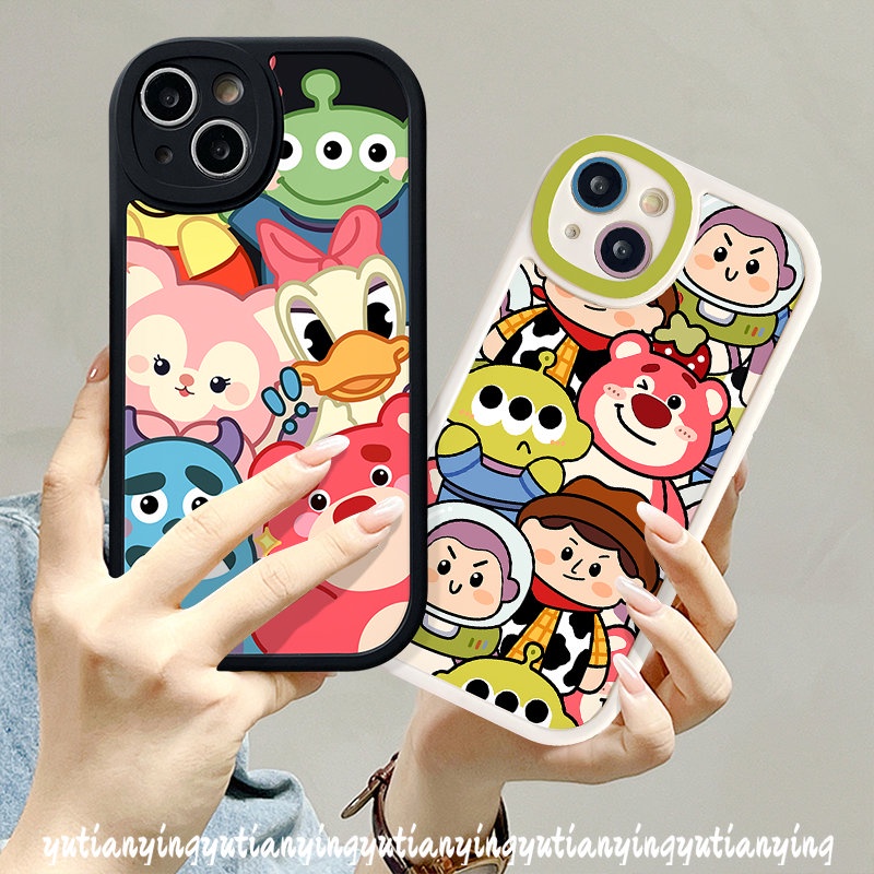 Kartun Strawberry Bear Manyo Case Realme C53 C55 C12 C35 C15 C11 C31 C30 C21 C25s C25Y C20 C21Y C2 C3 C17 7i 10 Pro+6 8i 8 5i 6i 9i 58pro 6s Disney Toy Story Lucu Soft Cover