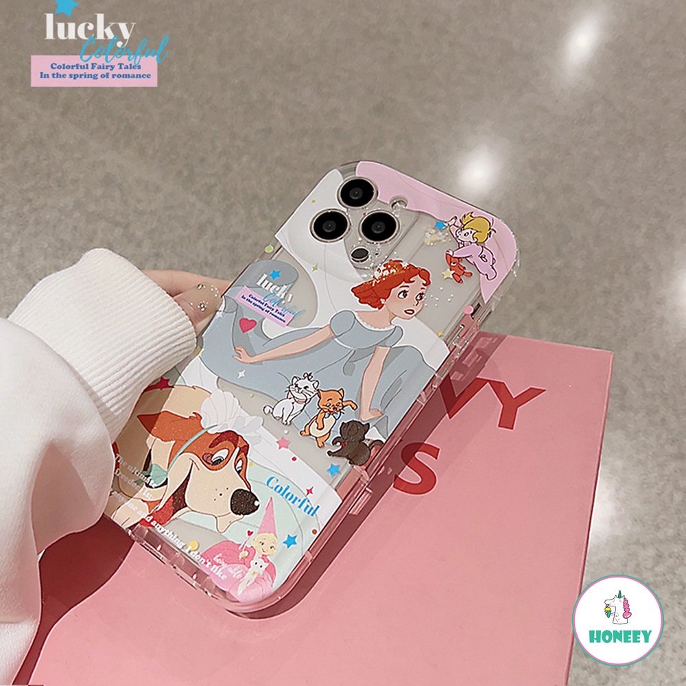 IPHONE Casing Princess Disney Kartun Mewah Kompatibel Dengan Iphone14 13 12 11 Pro Max 14 Pro Plus Shockproof Soft Cover Pelindung