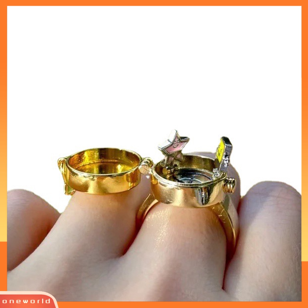 [EONE] Bff Cincin Dapat Dibuka Perhiasan Bintang Kartun Adjustable Finger Ring Untuk Pakaian Sehari-Hari