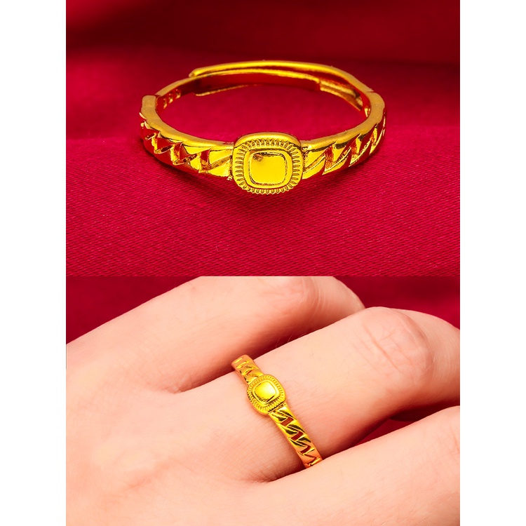 Goldkingdom Perhiasan Fashion 24K Bangkok Aksesoris Ready Stock Cincin Gula Kecil Wanita Fashion Gaya Wanita