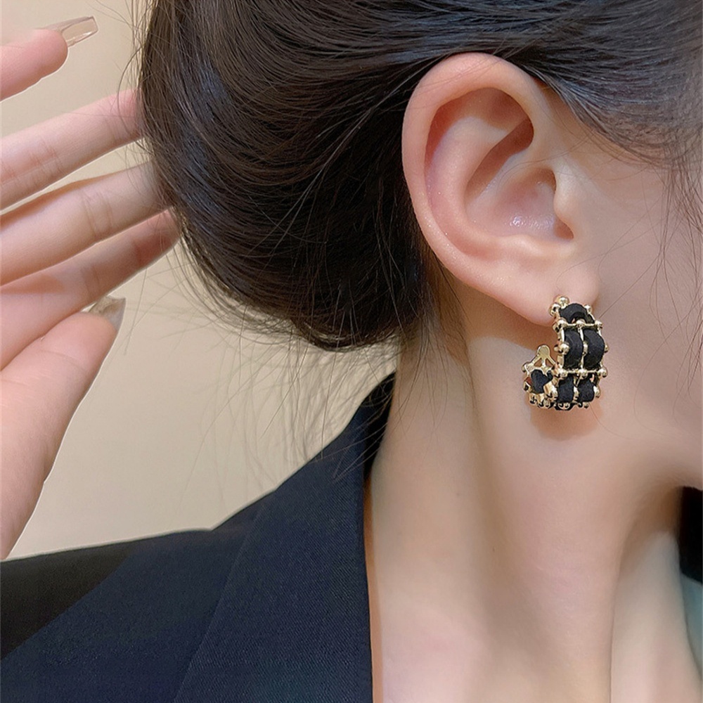 Anting Stud Mewah Berbentuk C Untuk Wanita Ins Style Designer Ear Studs Perhiasan Fashion