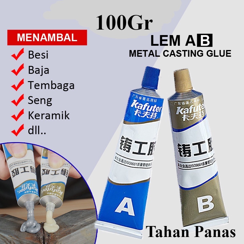 PROMO Lem Besi Plastik Alumunium Tangki Tengki Dll Perbaikan Bodi Tambal Barang Bocor Pecah AB Epoxy