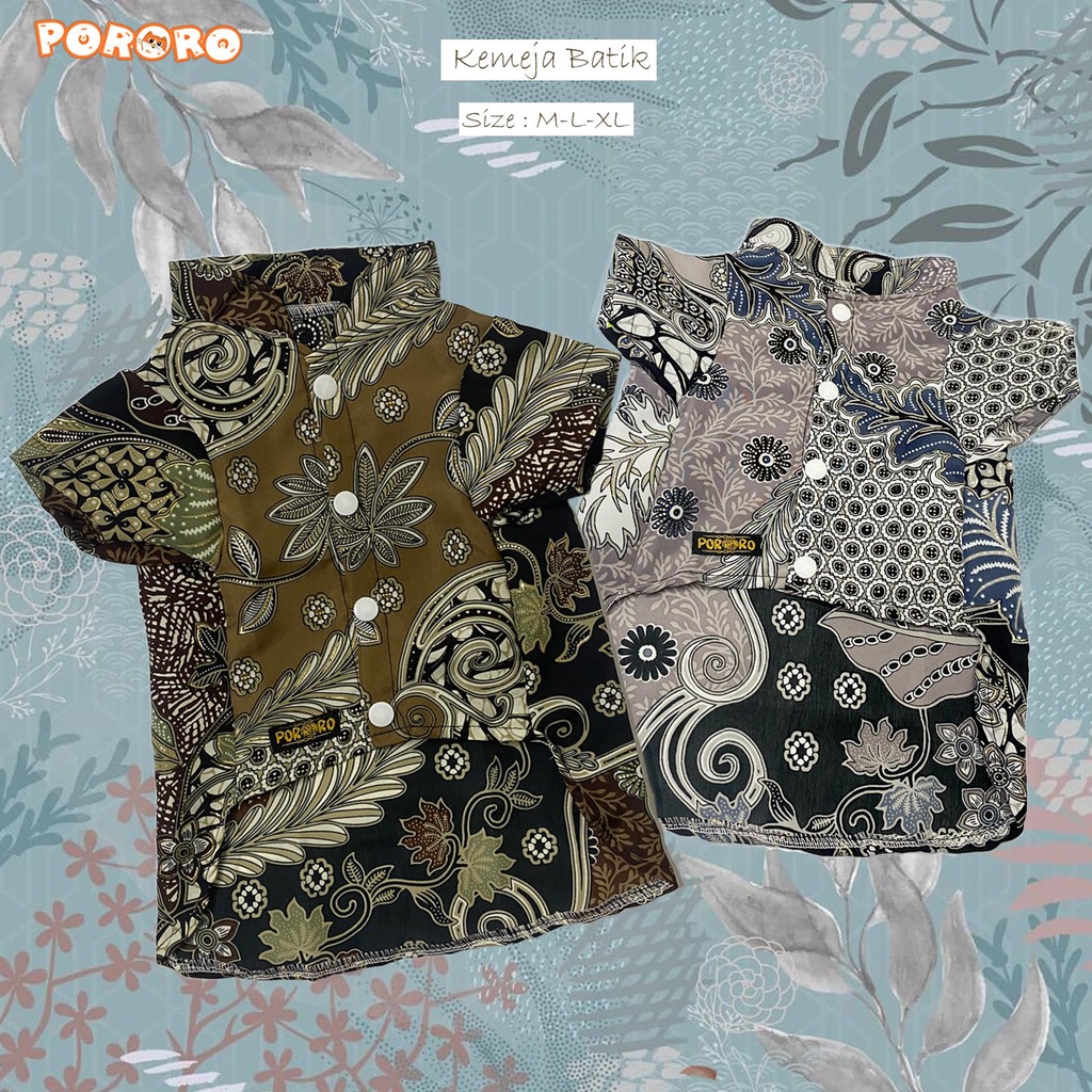 Kemeja Kucing Pororo Motif Batik