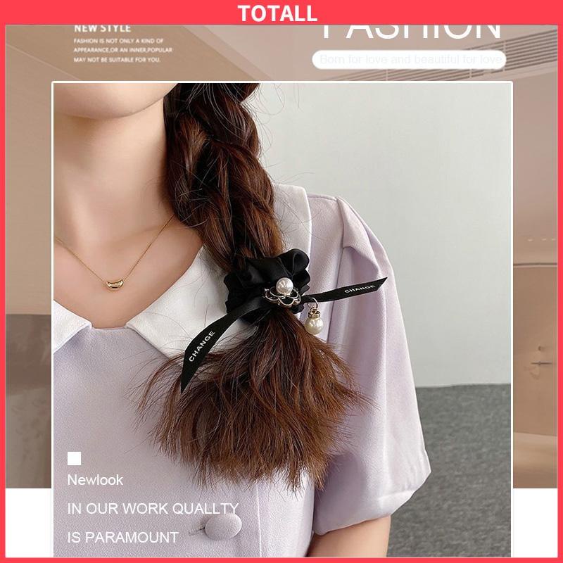 COD Tali rambut mutiara sederhana Cincin rambut Pita rambut usus besar Camellia wanita-Totall