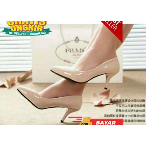 SEPATU HAK HIGHEELS WANITA IMPORT PlANTOPEL VOO02 CREAM SENDAL HEEL TINGGI HELLS PEREMPUAN HELS HILS