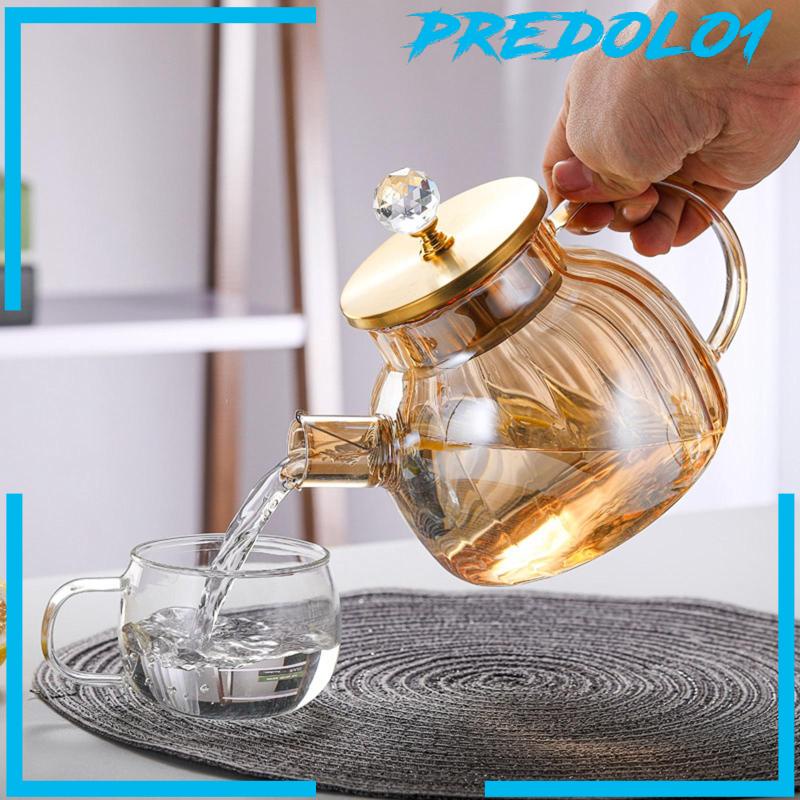 [Predolo1] Gelas Air Pitcher Stripe Style Milk Jug Pitcher Kopi Tahan Lama Dengan Filter