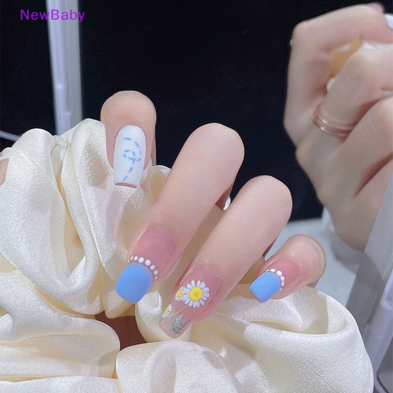 Newbaby 1lembar Stiker Nail Art Transfers Spring Sunflowers Floral Fern Decals ID