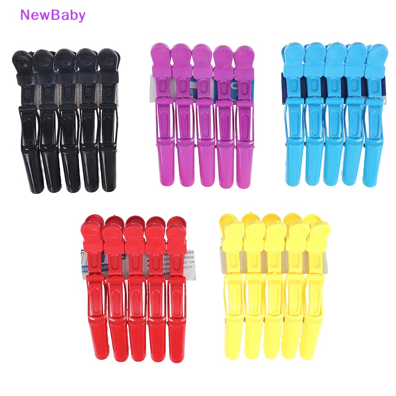 Newbaby 5Pcs Hairdressing Salon Matte Sectioning Clamp Hair Clip Jepitan Rambut Grip Claw ID