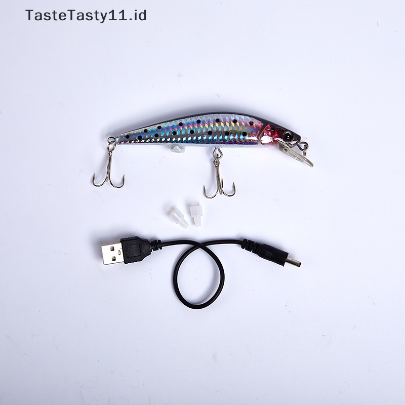 Tastetasty Lures Umpan Buatan USB Rechargeable Light LED Elektrik Alat Pancing Mirip Hidup.