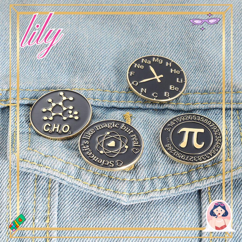 Lily Surat Bros Hadiah Seni Formula Kimia Gesper Yang Terkena Kerah Aksesoris Untuk Hadiah Siswa Lapel Pin Lencana