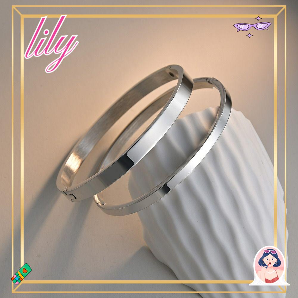 Lily Manset Gelang Kepribadian Sederhana Perhiasan Aksesoris Stainless Steel Temperamen Dekorasi Sederhana Pulseras