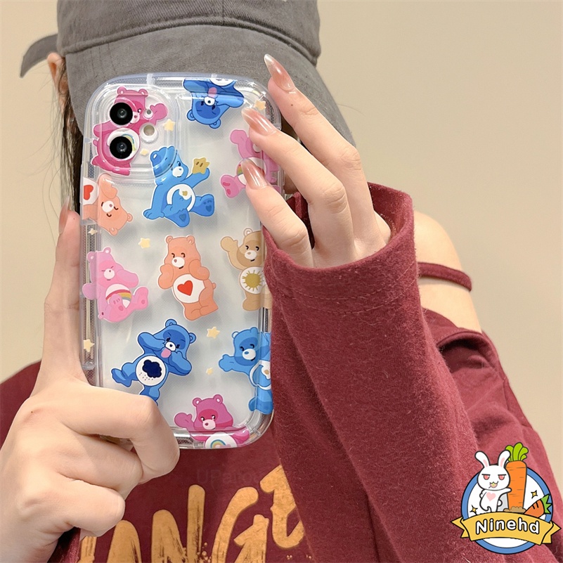 Oppo A17 A17K A57 A77 A77s A16K A16 A15 A15s A3s A5s A78 A76 A96 A74 A54 A93 A94 A95 A92 A52 A31 A7 A5 A9 Reno 8T 56z 5Z Macaron Candy Rainbow Bear Style Bening Bumper Casing Hp
