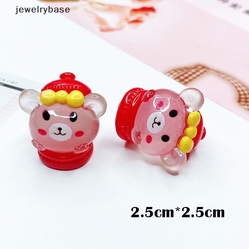 [jewelrybase] 1pc Bercahaya Kartun Kelinci/Beruang Microlandscape Sukulen DIY Hias Butik