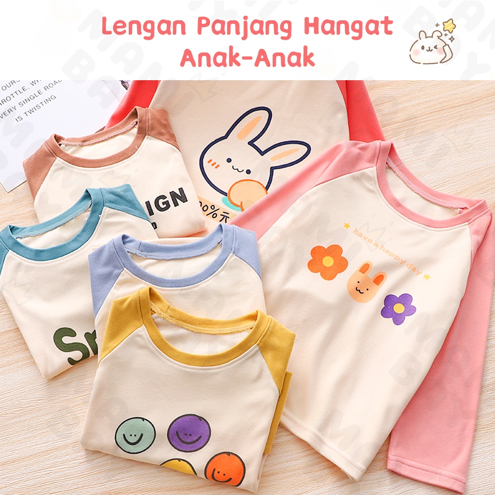 Mamibayi  baju kaos unisex baju anak bayi motif lucu atasan bayi import korea  2-5 tahun