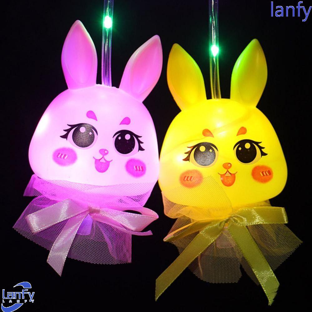 Lanfy Luminous Lantern Mainan Anak Mainan Mode Klasik Hiburan Hadiah Dekorasi Rumah Alat Hiburan Lentera Portabel Warna-Warni Flash Mainan Luminous Rabbit Lantern