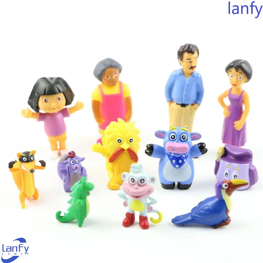 Lanfy Dora the Explorer Figure Mainan Anak Ulang Tahun Anak Hadiah Natal Dekorasi Boneka Tokoh Anime PVC Mainan TV Action Figure