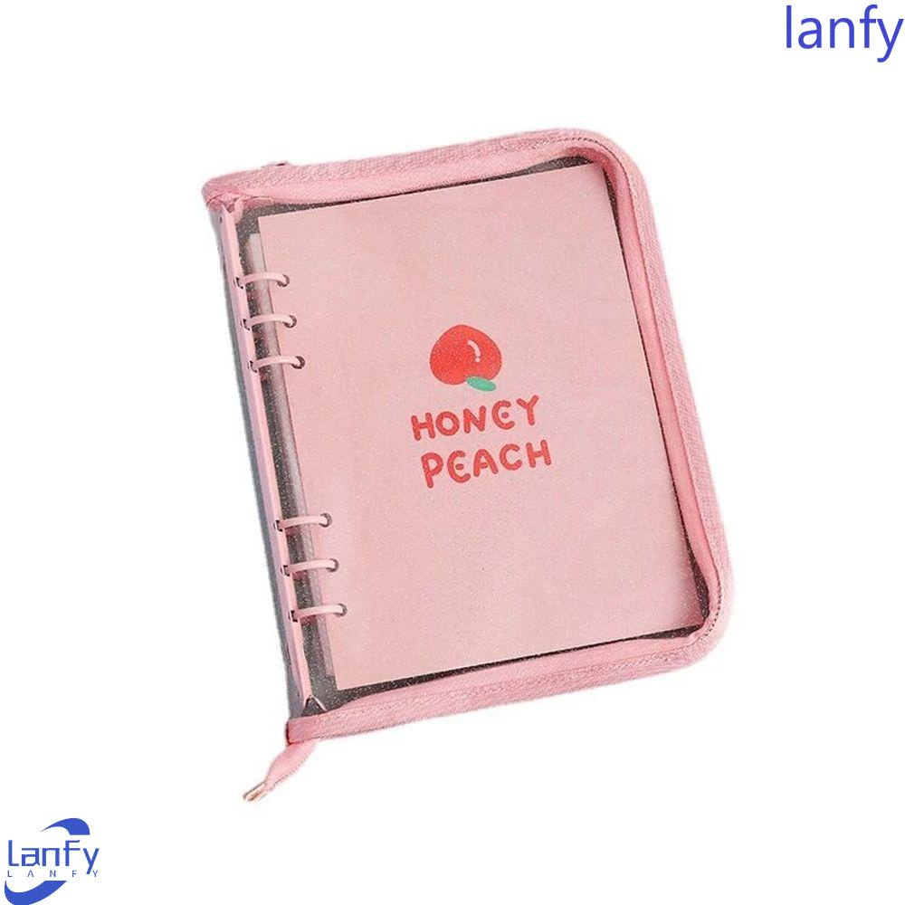 Lanfy Zipper Binder Kantor Perlengkapan Sekolah DIY album Foto Postcards Organizer Handbook Notebook