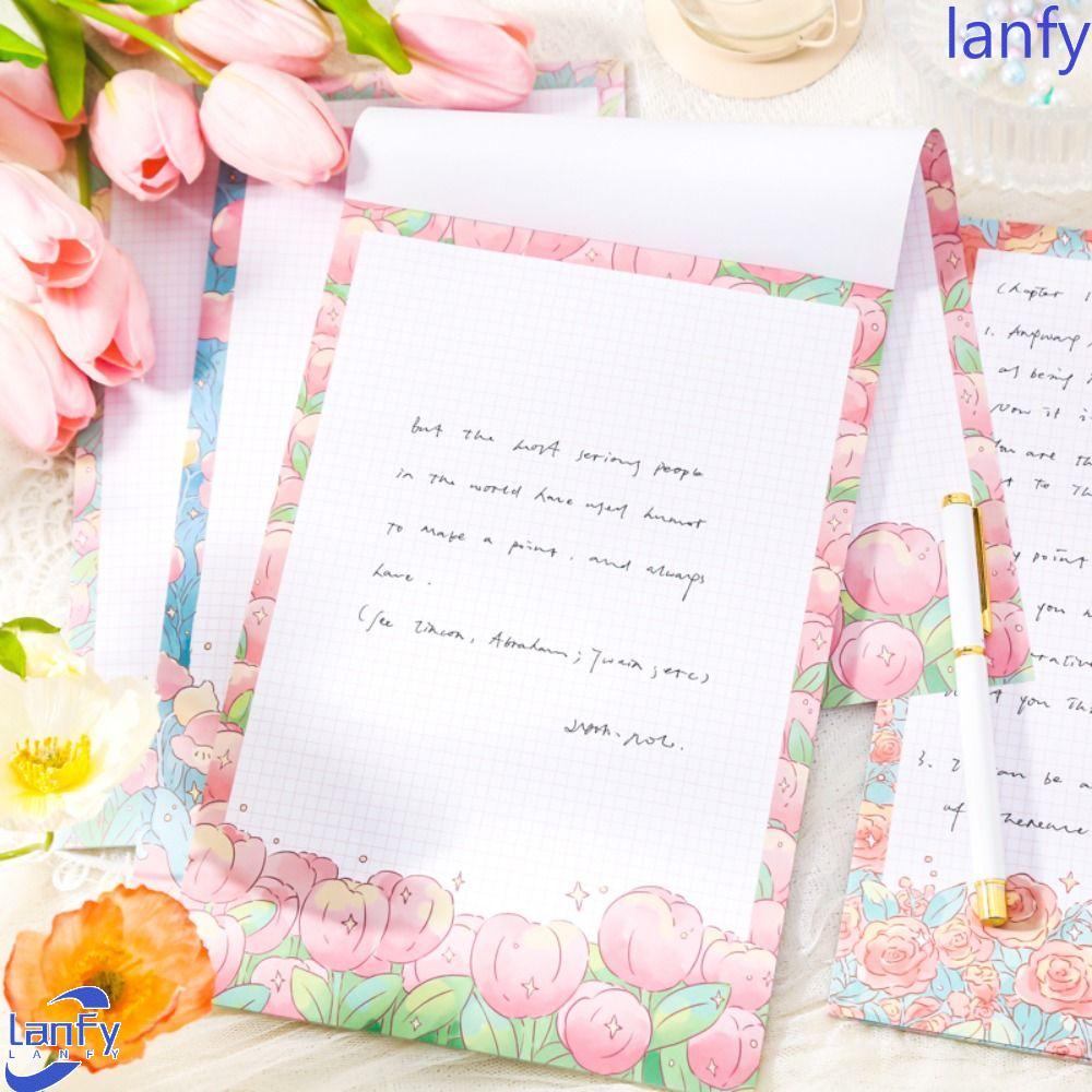 Lanfy Kertas Tulisan Kreatif Retro Scrapbooking Romantis Abadi Bunga Taman Diary Memo Pad