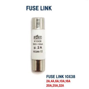 FUSE LINK 10x38 2A 4A 6A 10A 16A 20A 25A 32A FORT Flink