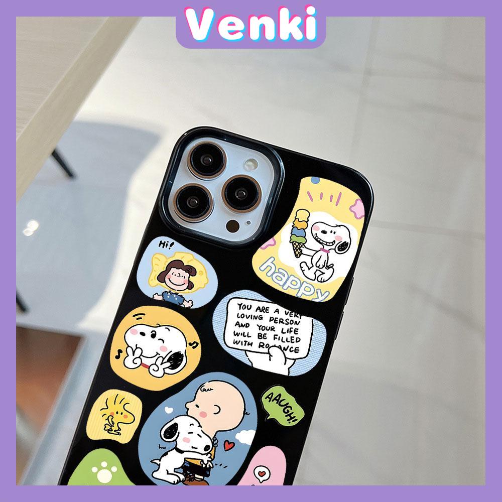 VENKI - For iPhone 14 Pro Max iPhone Cute Cartoon Image Black Phone Case TPU Soft Shell Protection Shockproof Camera Compatible with iPhone 13 Pro max 12 Pro Max 11 xr xs max 7 8